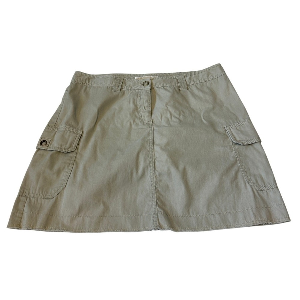 Michael Kors Women's Cargo Skirt Khaki Utility Cotton Twill Size 8 Casual Preppy